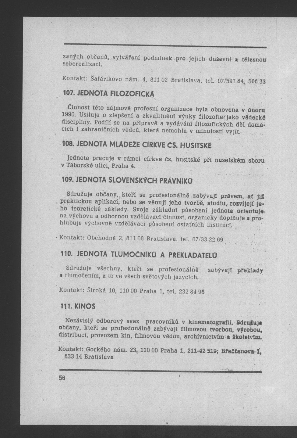 Náhledový obrázek Nově vzniklé politické a zájmové organizace - 58