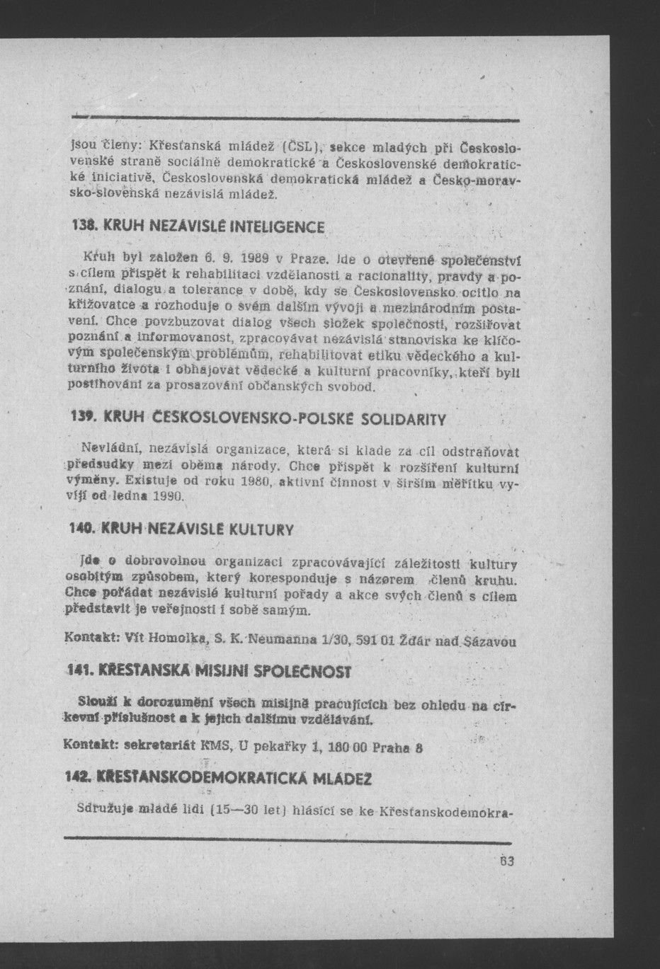 Náhledový obrázek Nově vzniklé politické a zájmové organizace - 65