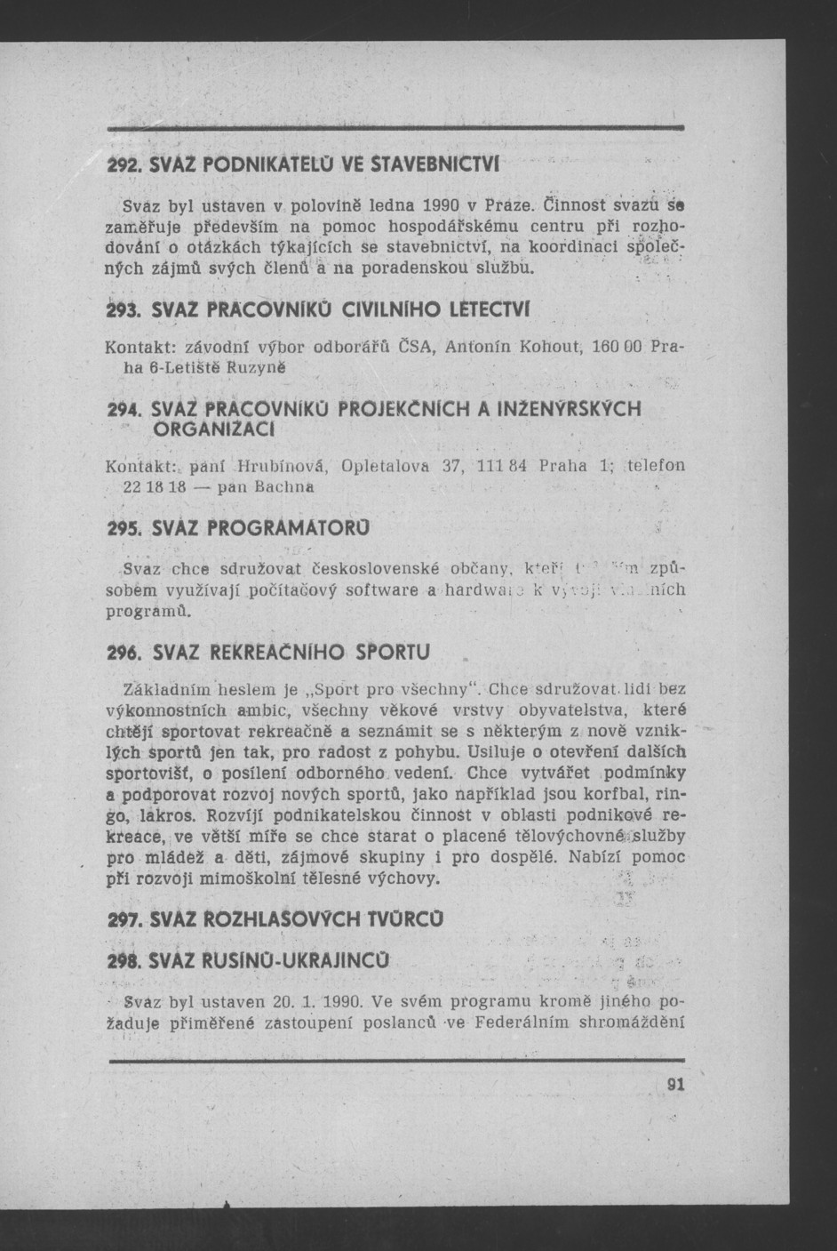 Náhledový obrázek Nově vzniklé politické a zájmové organizace - 97