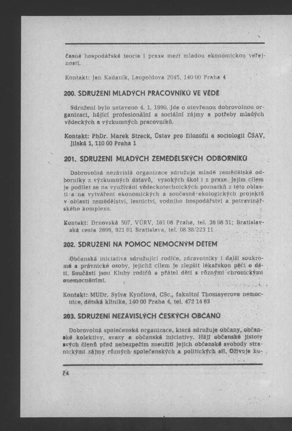 Náhledový obrázek Nově vzniklé politické a zájmové organizace - 76
