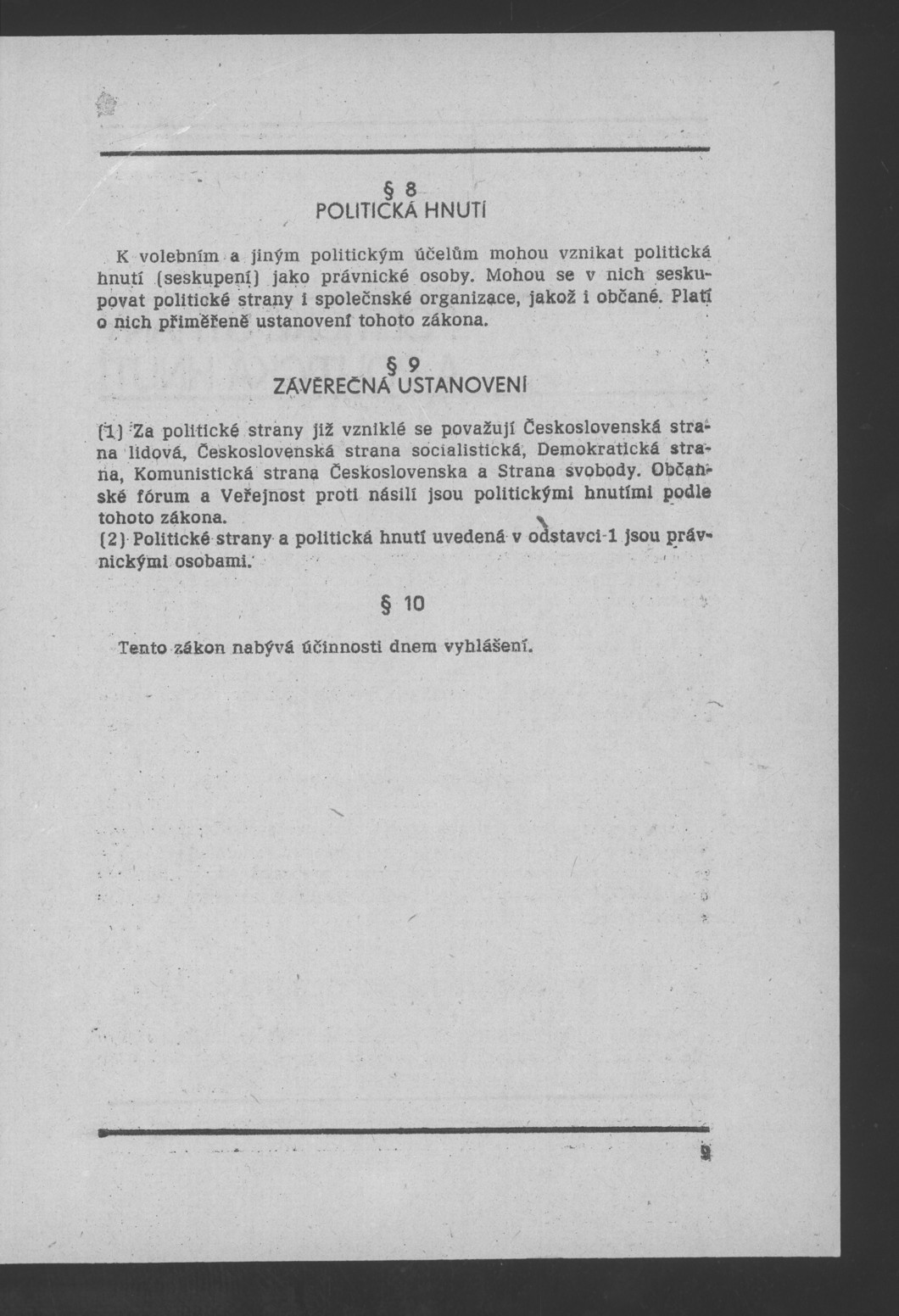 Náhledový obrázek Nově vzniklé politické a zájmové organizace - 30