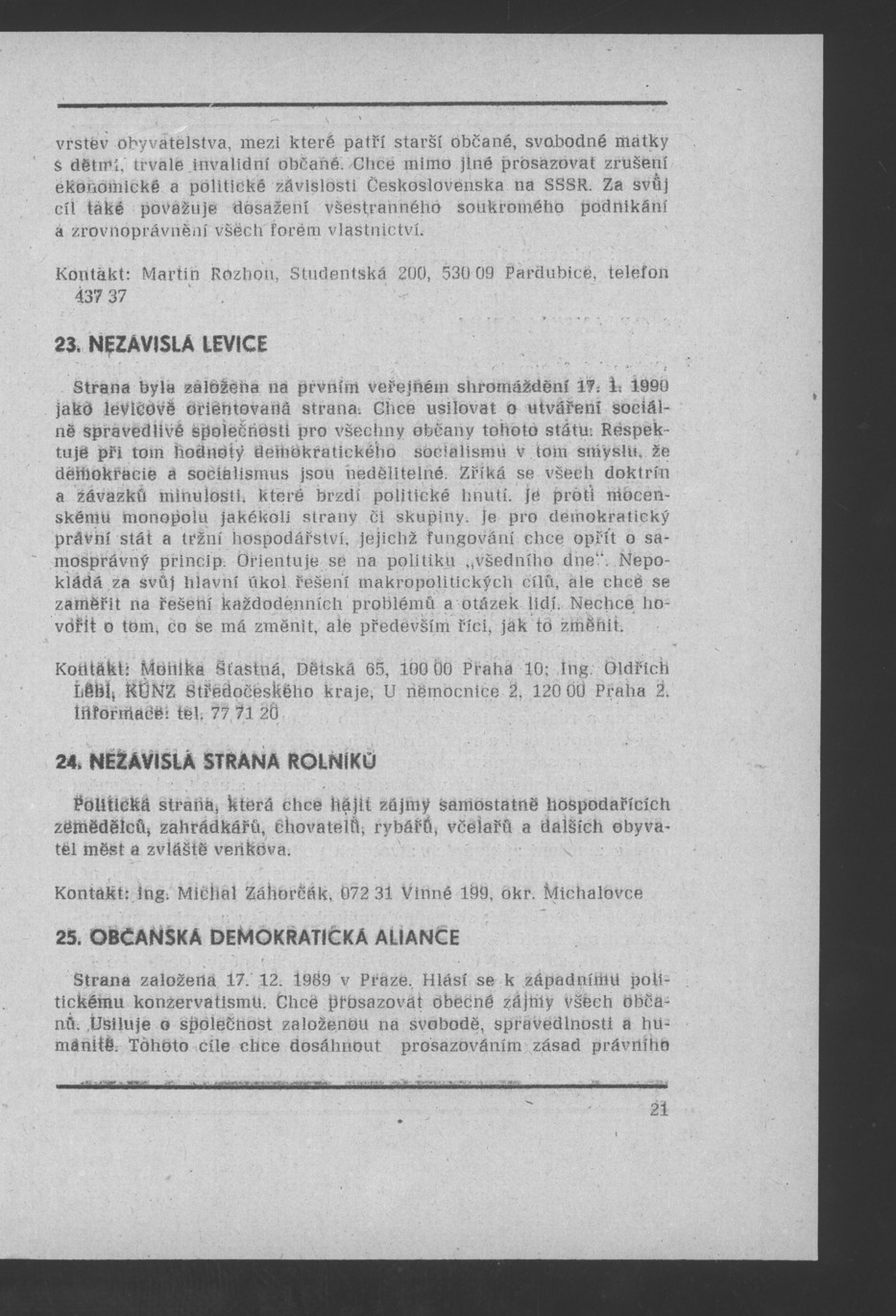 Náhledový obrázek Nově vzniklé politické a zájmové organizace - 24