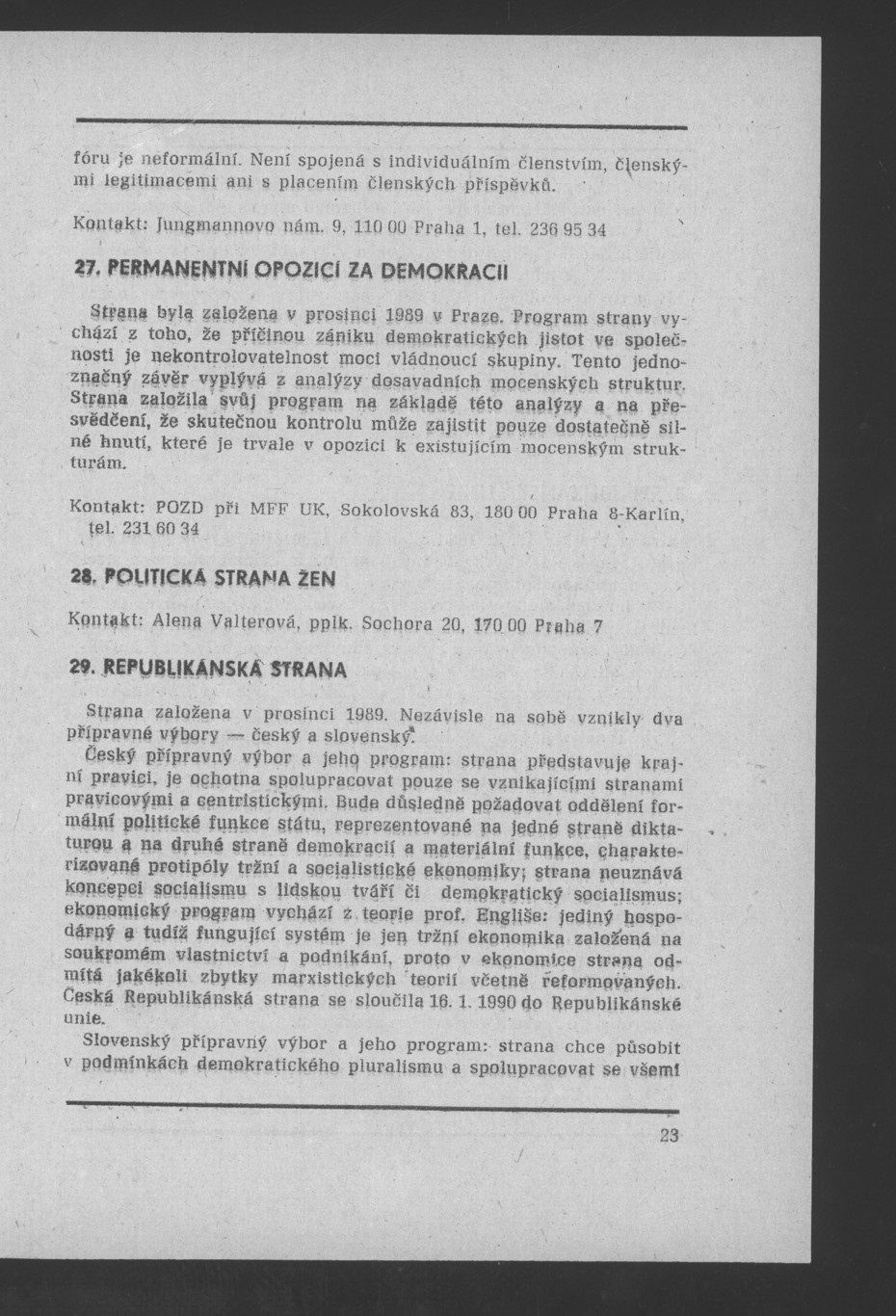 Náhledový obrázek Nově vzniklé politické a zájmové organizace - 26