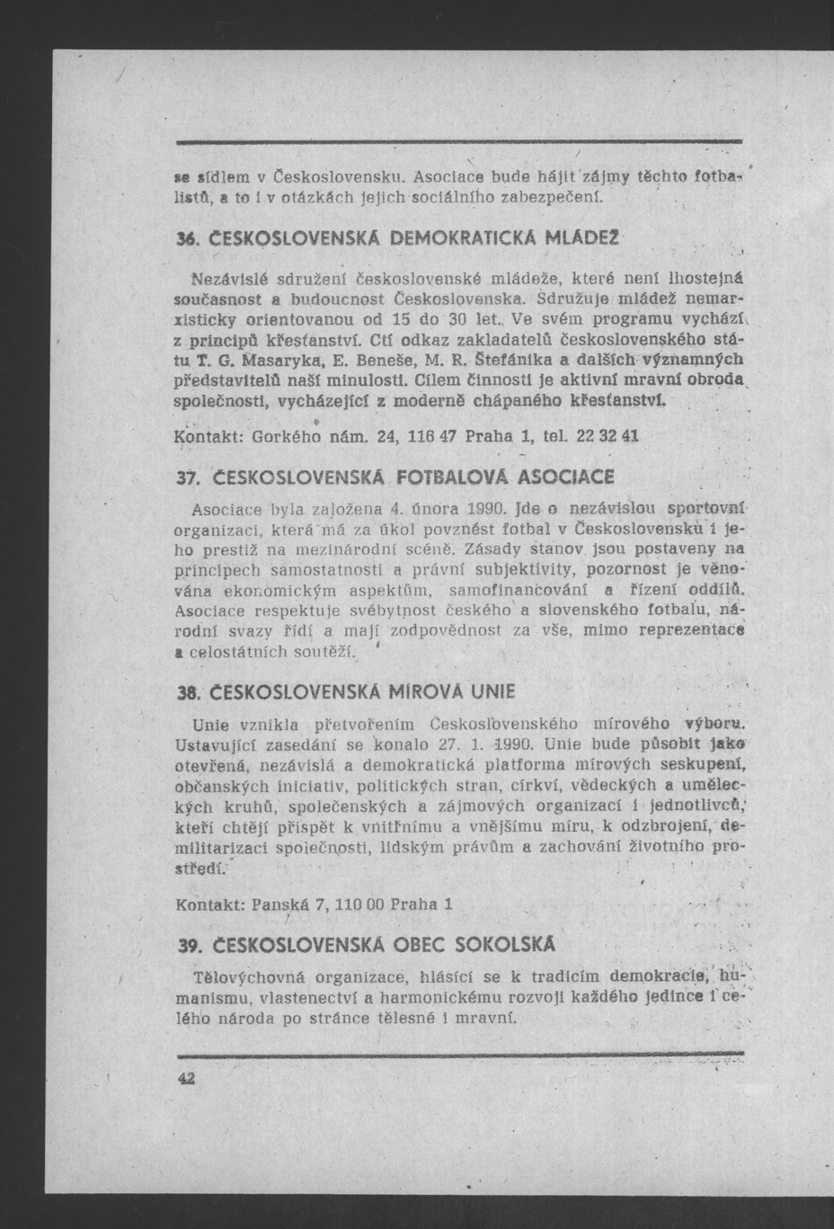 Náhledový obrázek Nově vzniklé politické a zájmové organizace - 44