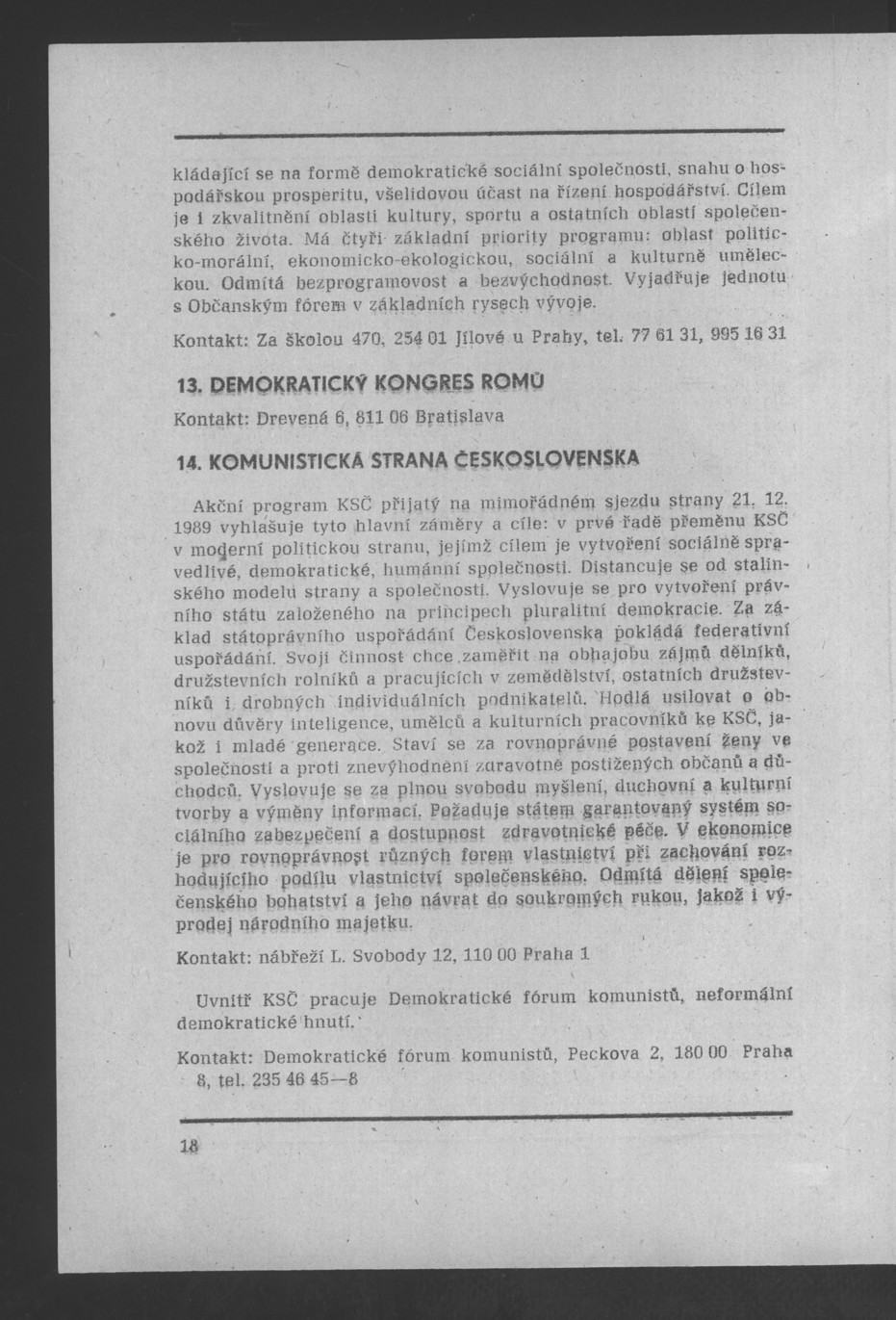 Náhledový obrázek Nově vzniklé politické a zájmové organizace - 21
