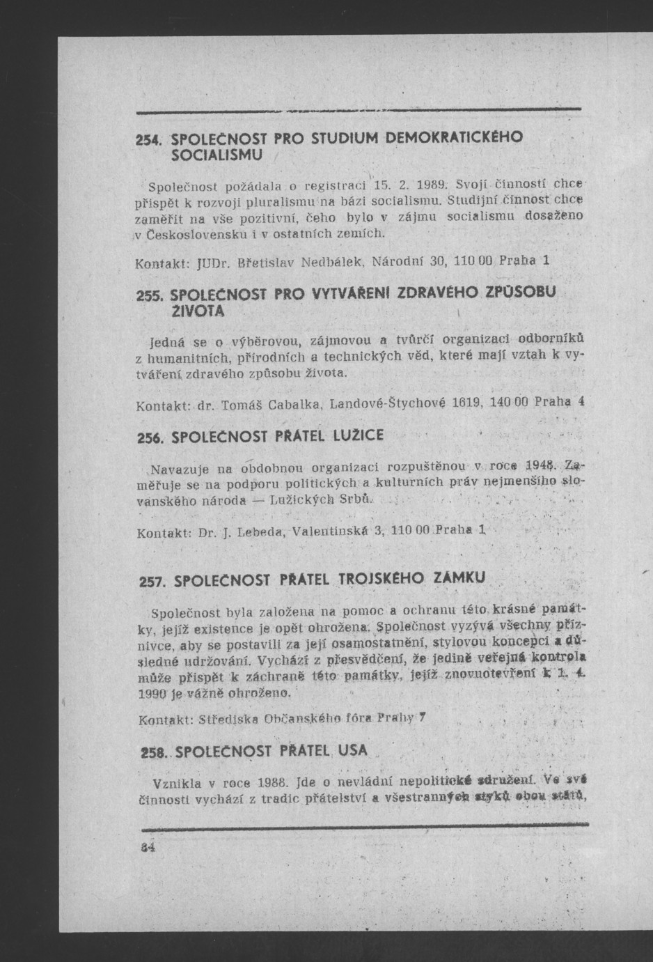 Náhledový obrázek Nově vzniklé politické a zájmové organizace - 86