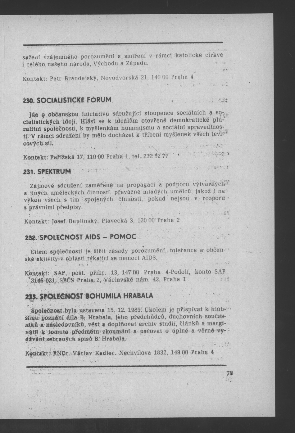 Náhledový obrázek Nově vzniklé politické a zájmové organizace - 81