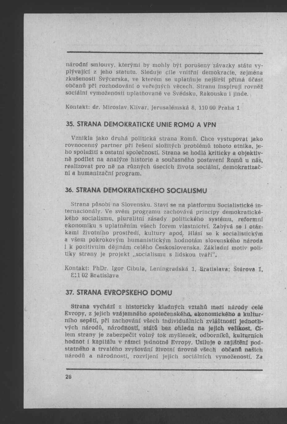 Náhledový obrázek Nově vzniklé politické a zájmové organizace - 1