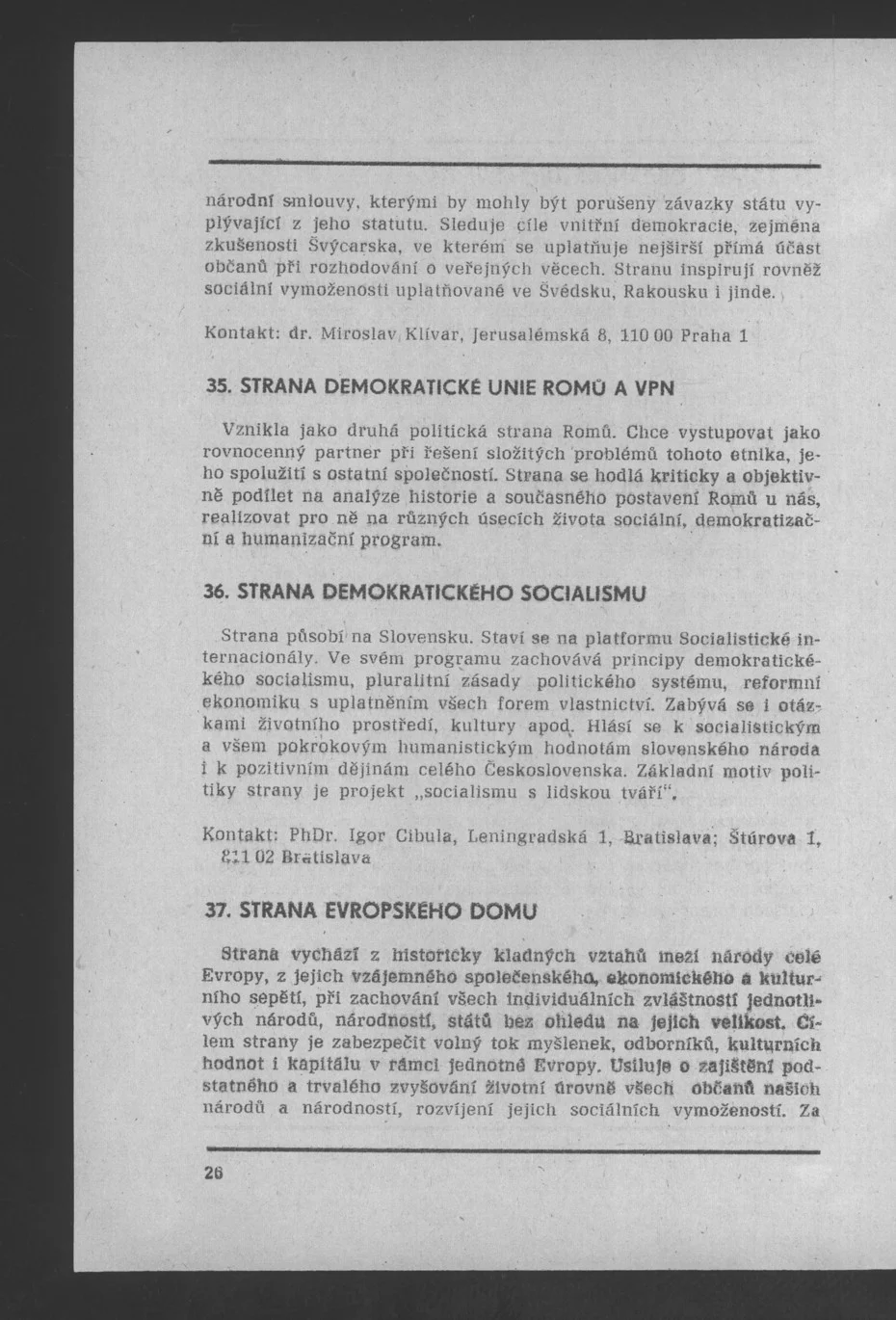 Náhledový obrázek předmětu Nově vzniklé politické a zájmové organizace