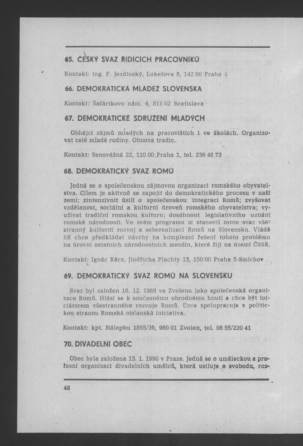 Náhledový obrázek Nově vzniklé politické a zájmové organizace - 50