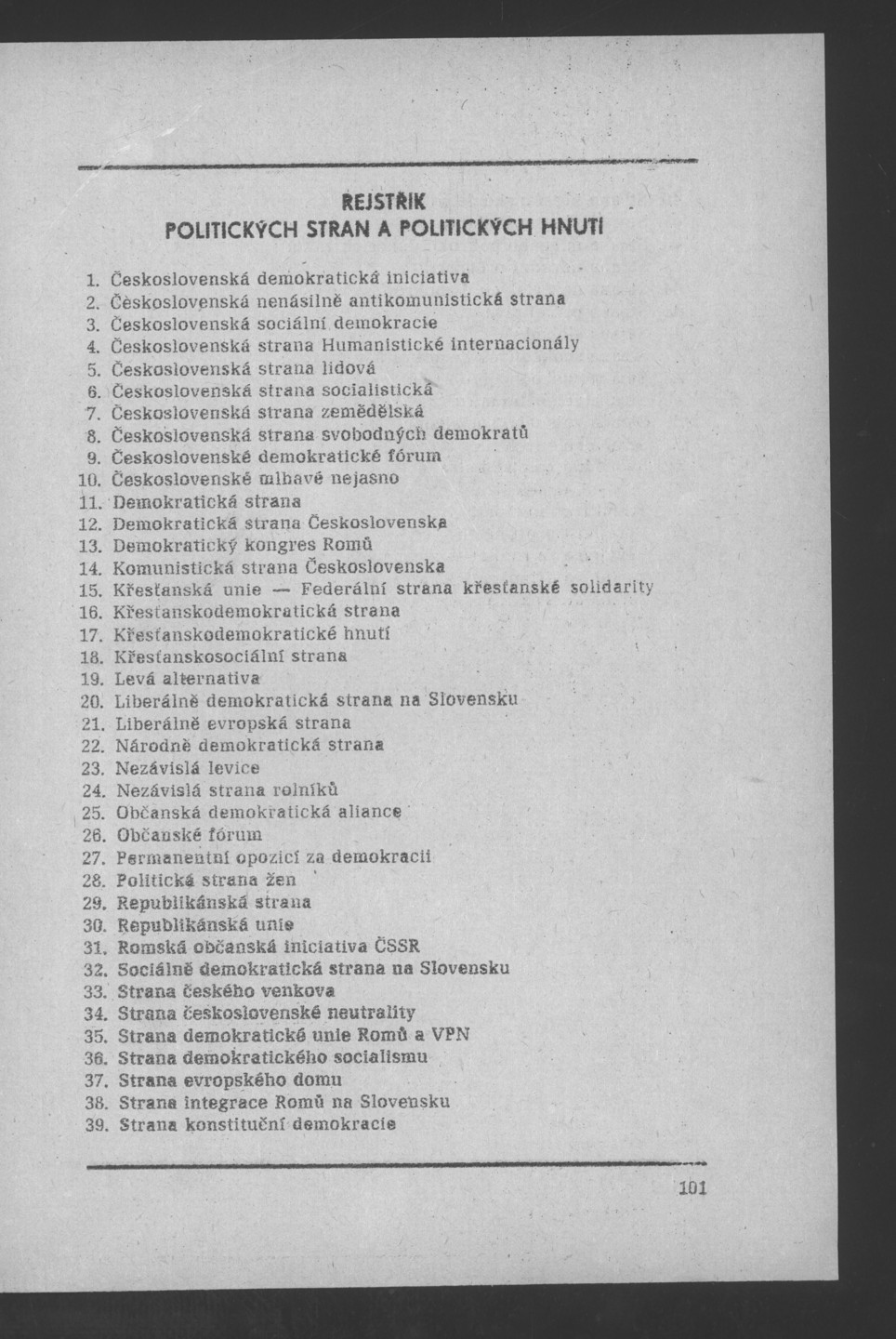 Náhledový obrázek Nově vzniklé politické a zájmové organizace - 102