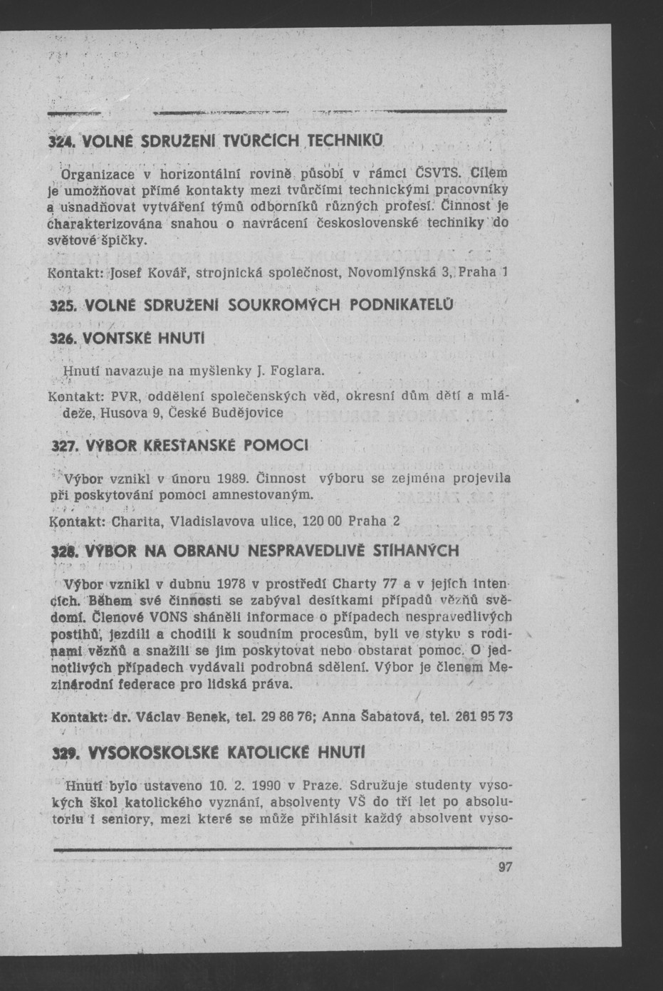 Náhledový obrázek Nově vzniklé politické a zájmové organizace - 92