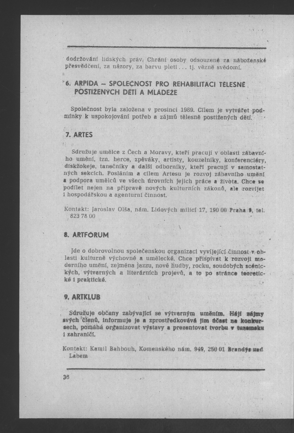 Náhledový obrázek Nově vzniklé politické a zájmové organizace - 38