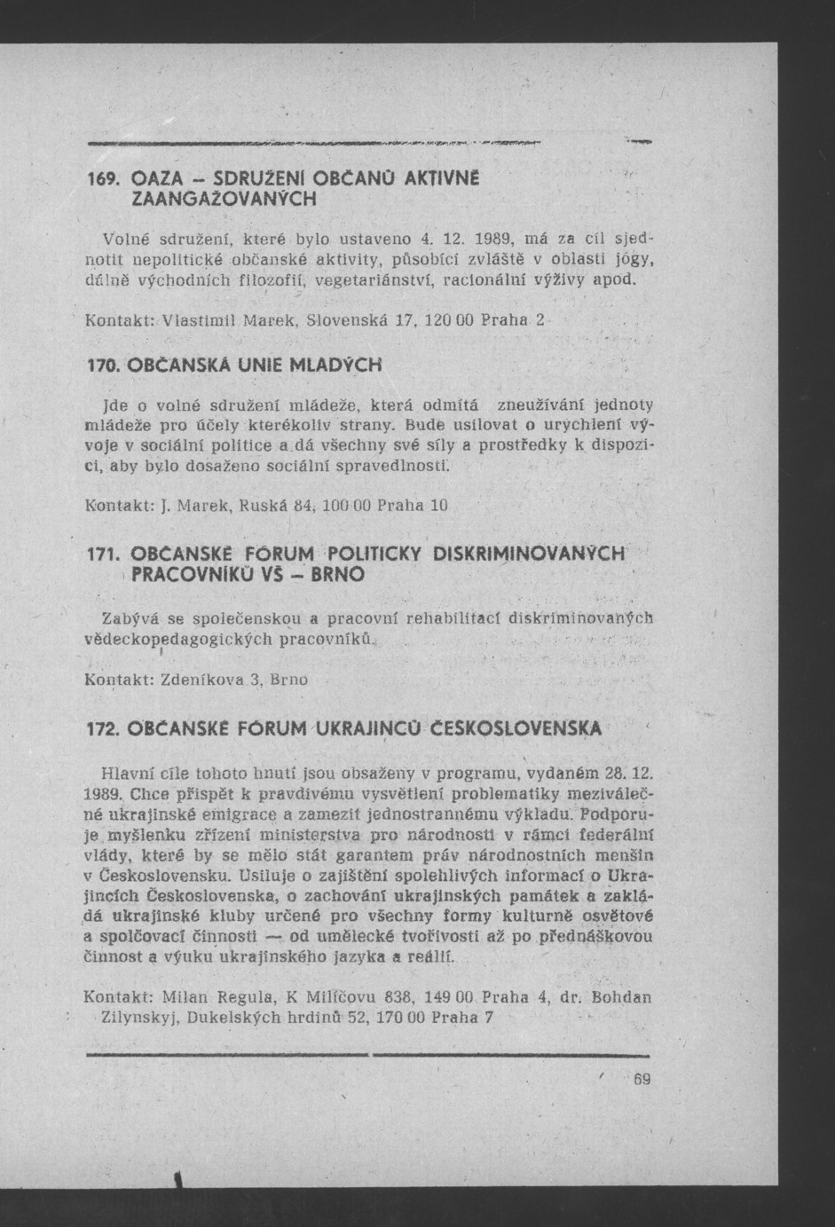 Náhledový obrázek Nově vzniklé politické a zájmové organizace - 71
