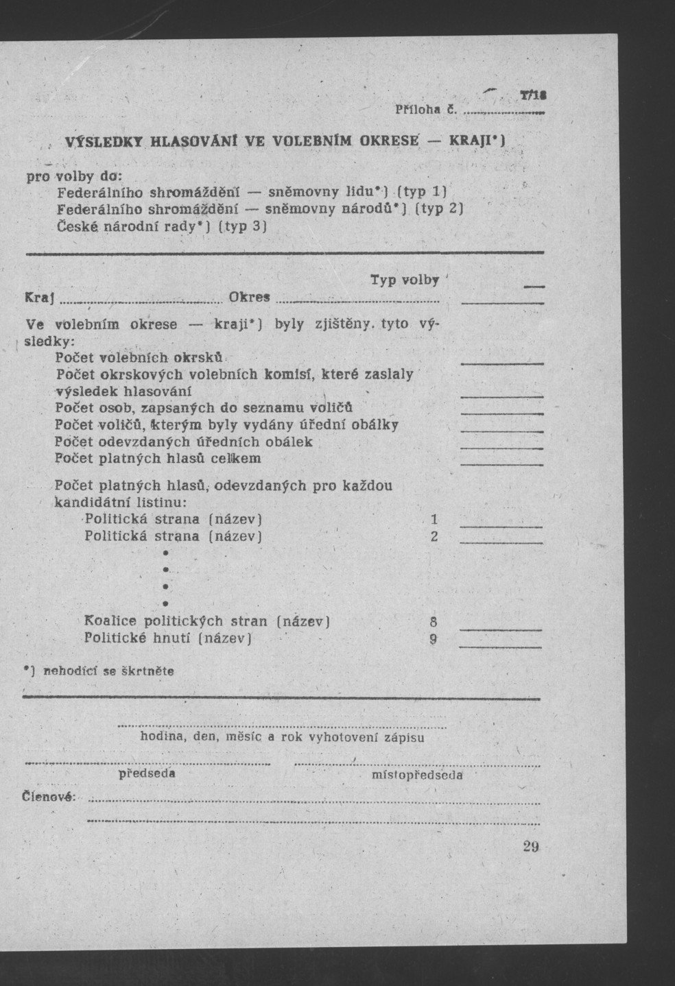 Náhledový obrázek Pokyny k organizaci volebních dnů 8. a 9. června 1990 - 31
