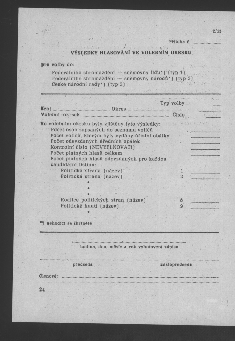 Náhledový obrázek Pokyny k organizaci volebních dnů 8. a 9. června 1990 - 26