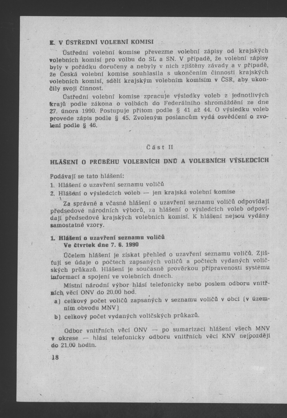 Náhledový obrázek Pokyny k organizaci volebních dnů 8. a 9. června 1990 - 20