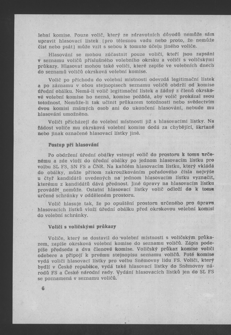 Náhledový obrázek Pokyny k organizaci volebních dnů 8. a 9. června 1990 - 8