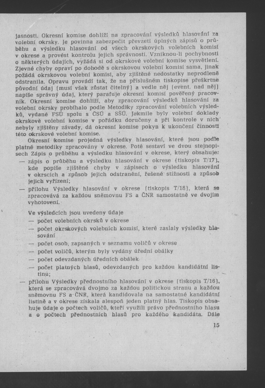 Náhledový obrázek Pokyny k organizaci volebních dnů 8. a 9. června 1990 - 17