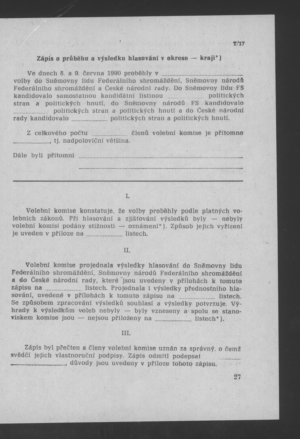 Náhledový obrázek Pokyny k organizaci volebních dnů 8. a 9. června 1990 - 29