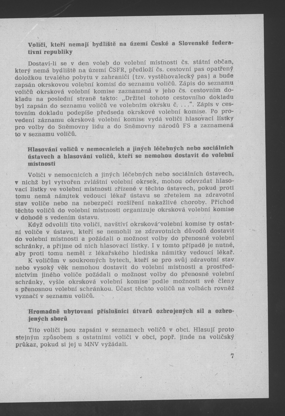 Náhledový obrázek Pokyny k organizaci volebních dnů 8. a 9. června 1990 - 9