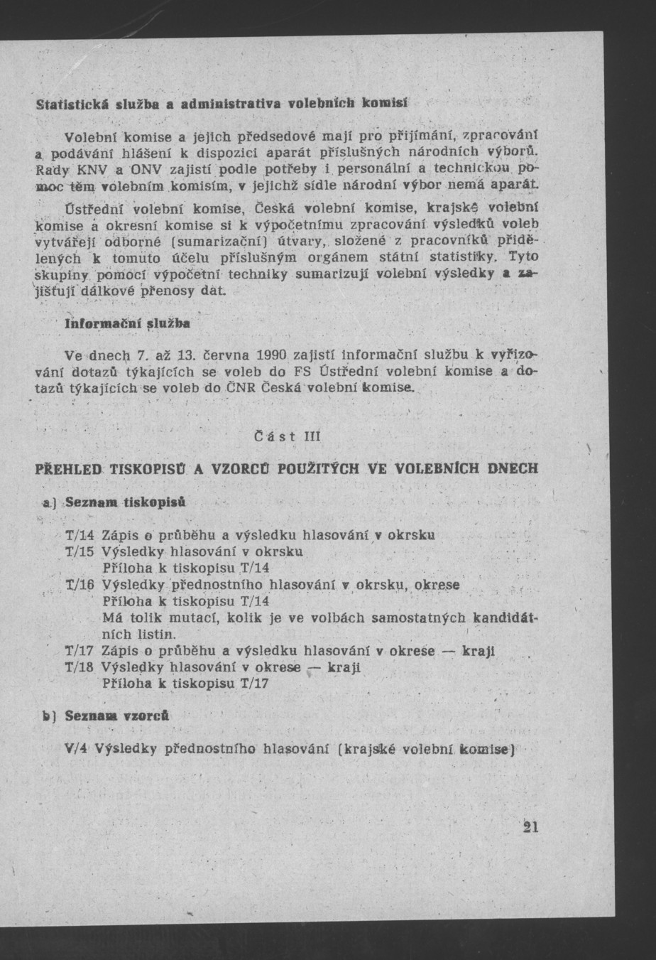 Náhledový obrázek Pokyny k organizaci volebních dnů 8. a 9. června 1990 - 23