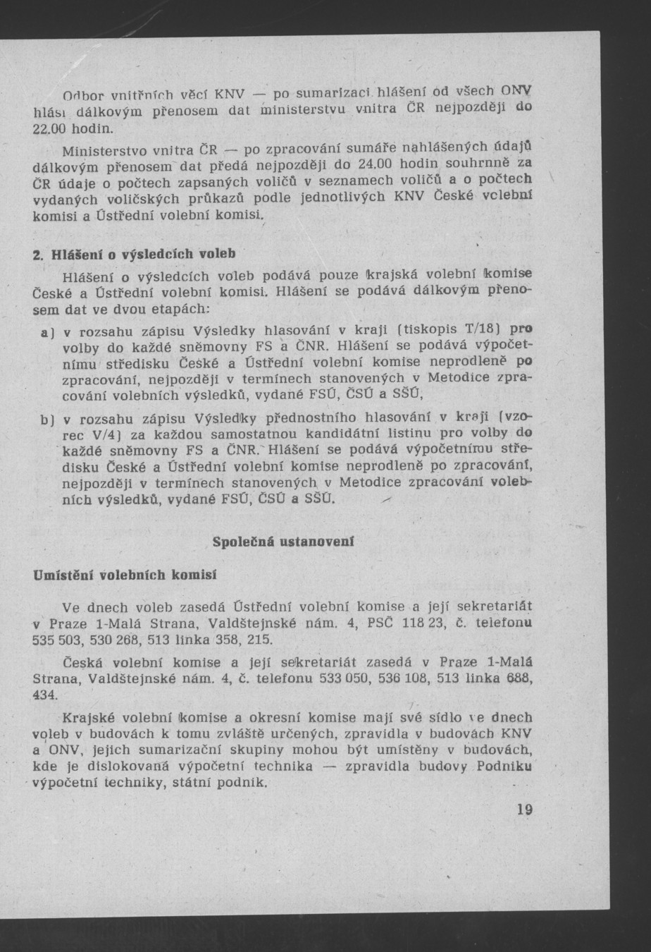 Náhledový obrázek Pokyny k organizaci volebních dnů 8. a 9. června 1990 - 21