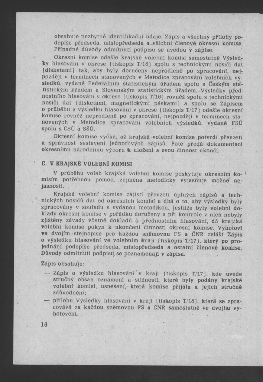 Náhledový obrázek Pokyny k organizaci volebních dnů 8. a 9. června 1990 - 18