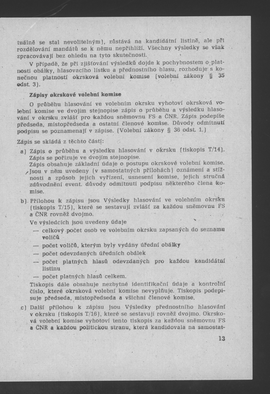 Náhledový obrázek Pokyny k organizaci volebních dnů 8. a 9. června 1990 - 15