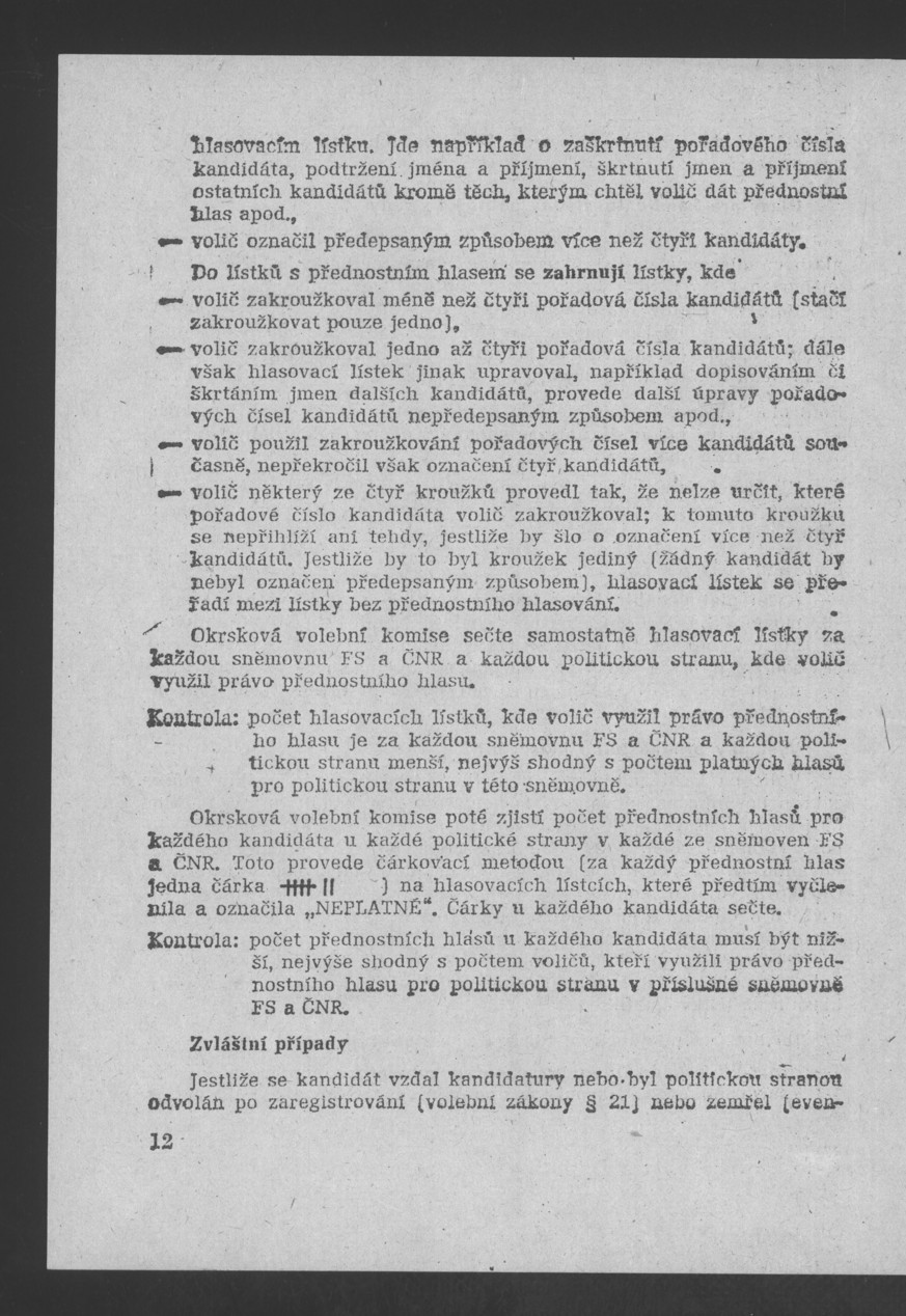 Náhledový obrázek Pokyny k organizaci volebních dnů 8. a 9. června 1990 - 14