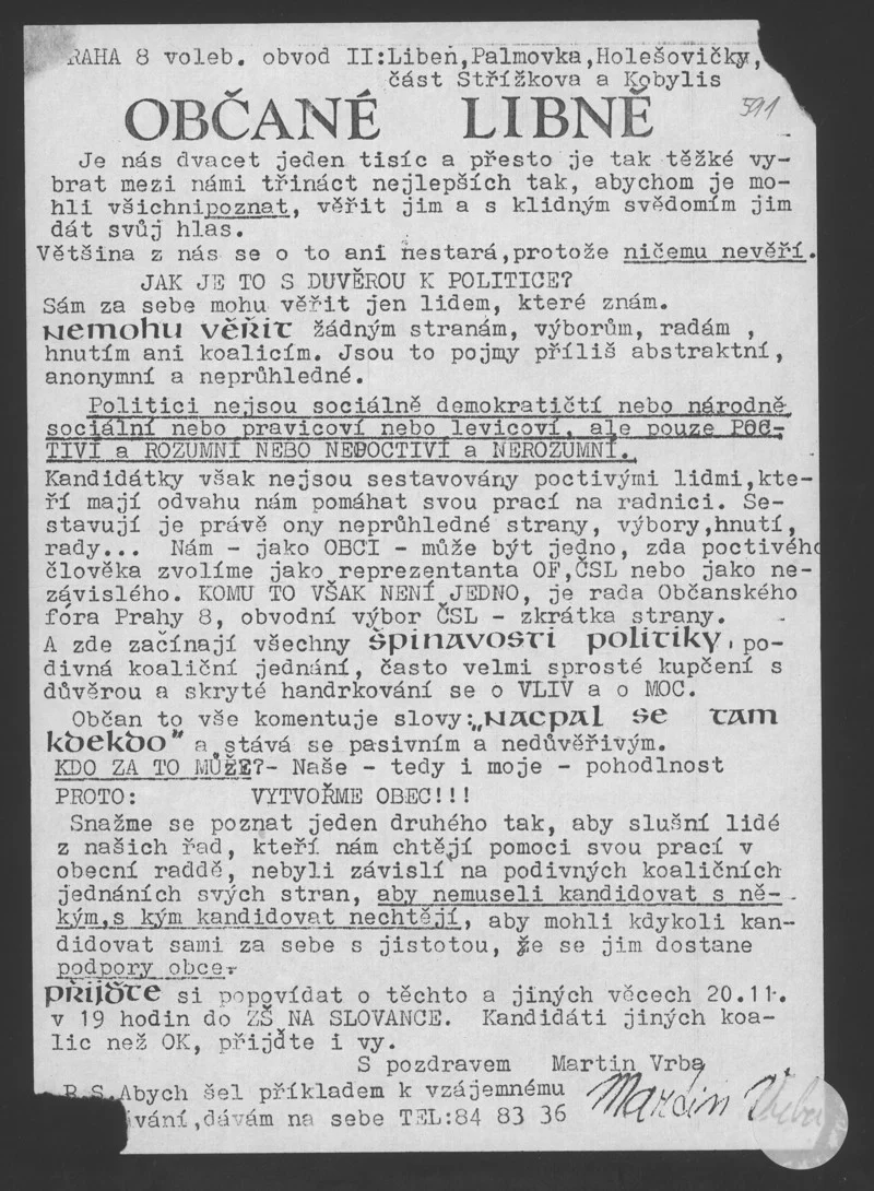 Náhledový obrázek předmětu Volební leták