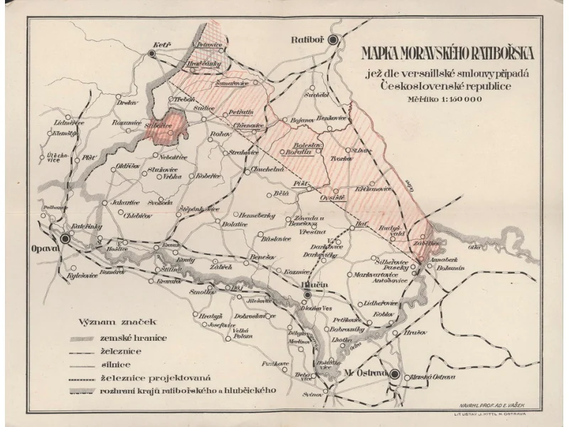 Náhledový obrázek předmětu Mapa Hlučínska s brožurou A.E. Vaška