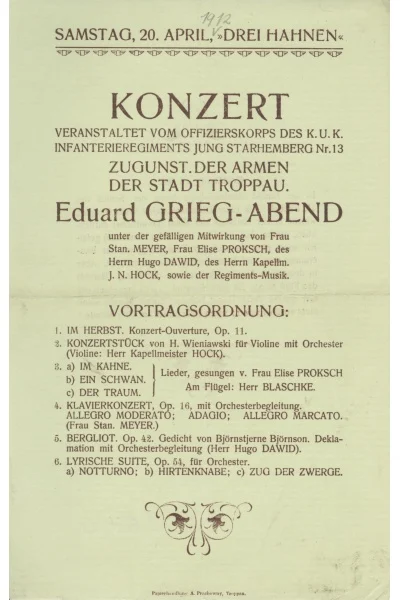 Náhledový obrázek předmětu Program koncertu