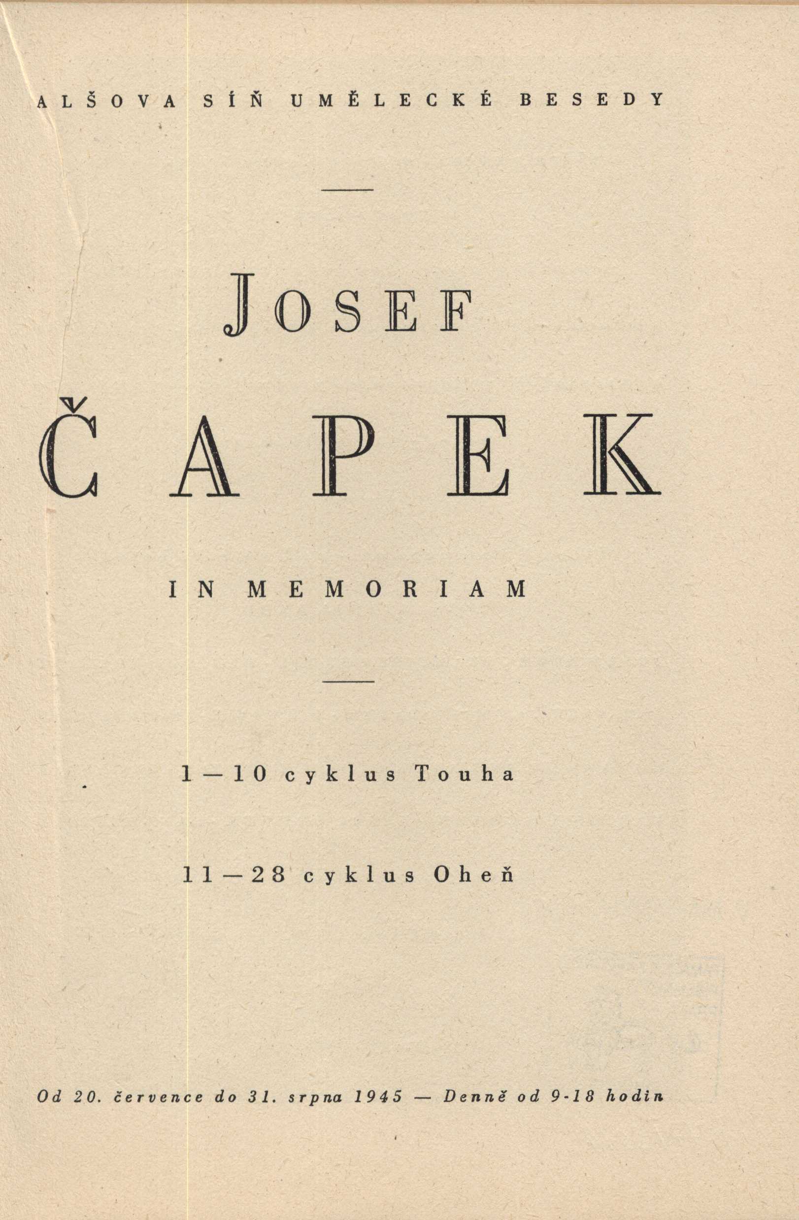 Náhledový obrázek Josef Čapek in memoriam - 2