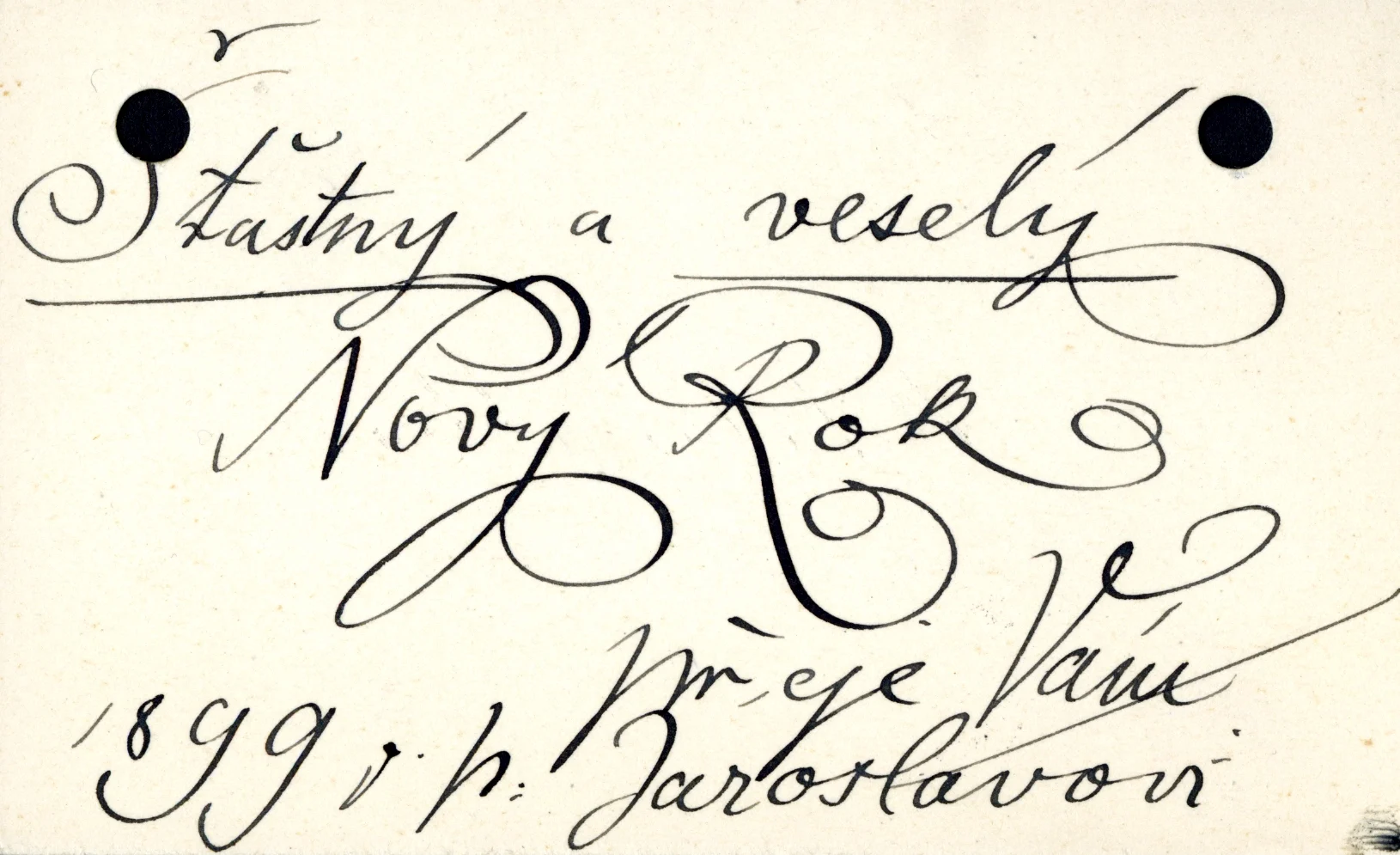Náhledový obrázek předmětu Alšovo blahopřání bratrům Šimáčkům k Novému roku 1899