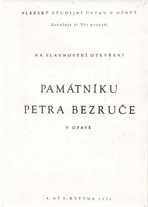Obrázek Fotokopie - pozvánka na otevření Památníku Petra Bezruče